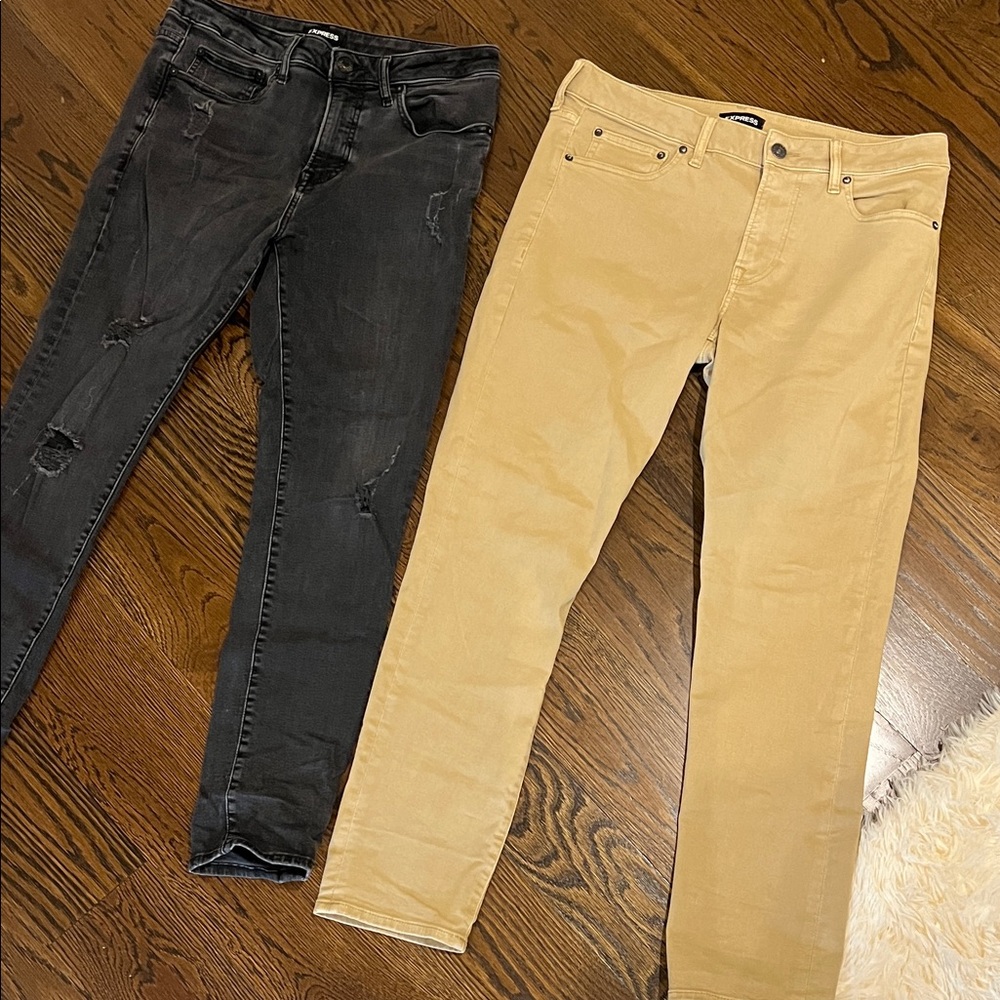 Express Men's Dress Pants in Black and Tan